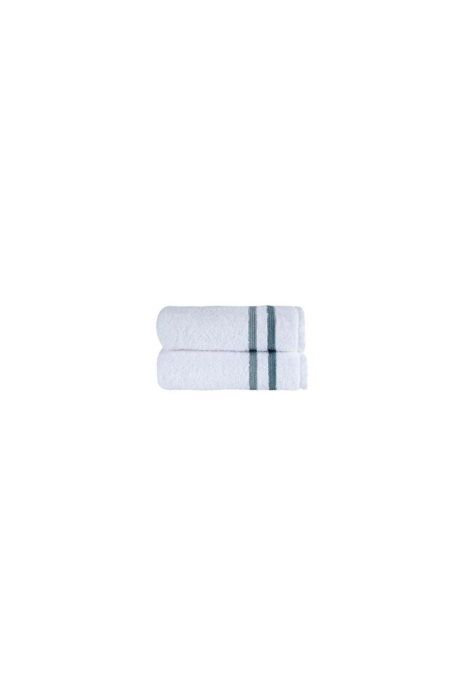 Set of Two White Turkish Cotton 16" X 30" Hand Towels — view 2