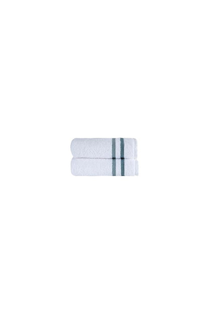 Set of Two White Turkish Cotton 16" X 30" Hand Towels HomeRoots