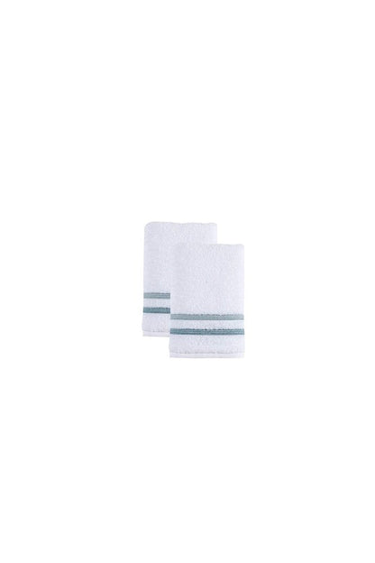Set of Two White Turkish Cotton 16" X 30" Hand Towels HomeRoots