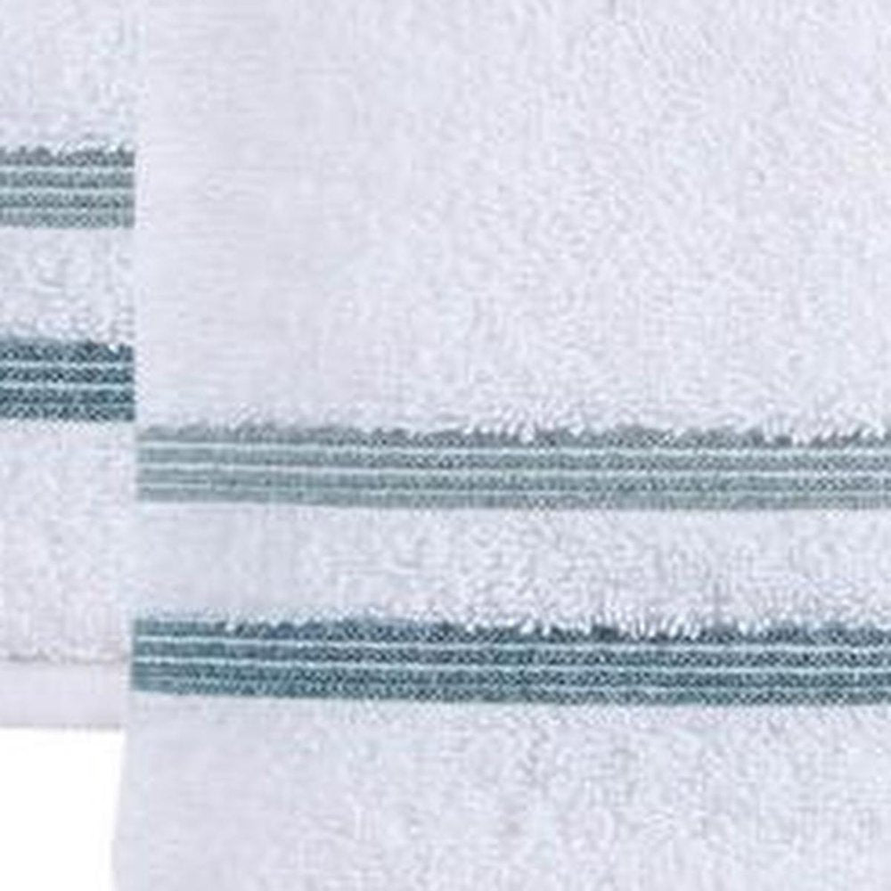 Set of Two White Turkish Cotton 16" X 30" Hand Towels — view 6