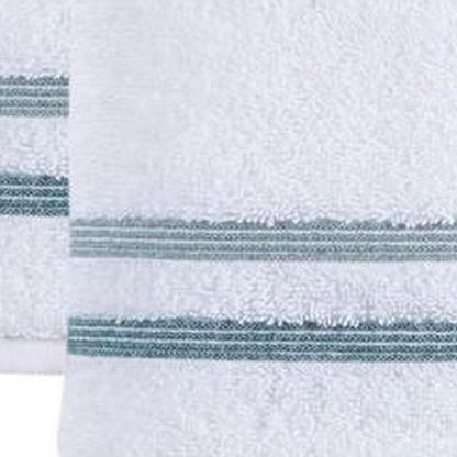 Set of Two White Turkish Cotton 16" X 30" Hand Towels HomeRoots