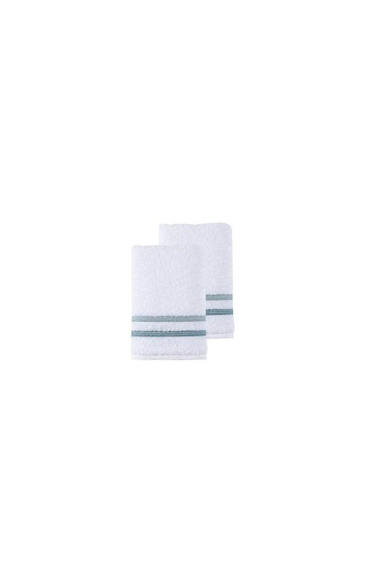 Set of Two White Turkish Cotton 16" X 30" Hand Towels HomeRoots