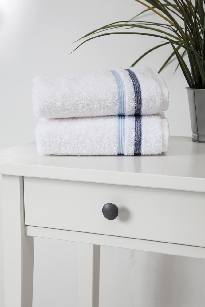 Set of Two White Turkish Cotton 16" X 30" Hand Towels HomeRoots