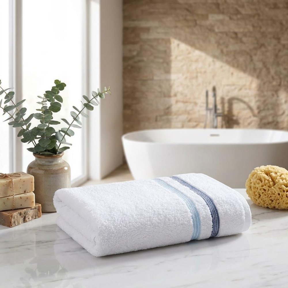 Set of Two White Turkish Cotton 16" X 30" Hand Towels — view 10