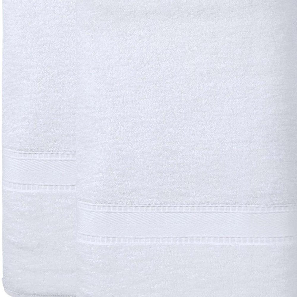 Set of Two White Turkish Cotton 40" X 60" Bath Sheets — view 3