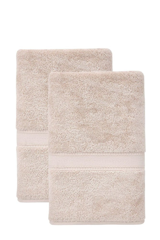 Set of Two White Turkish Cotton 40" X 60" Bath Sheets HomeRoots