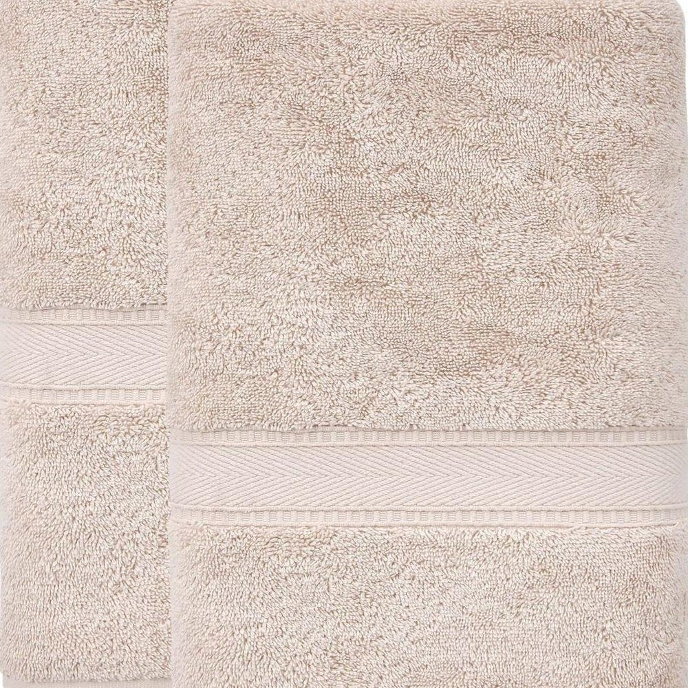 Set of Two White Turkish Cotton 40" X 60" Bath Sheets HomeRoots