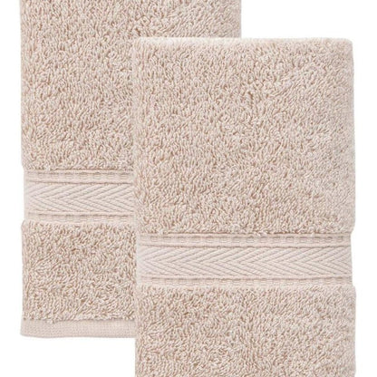 Set of Two White Turkish Cotton 16" X 30" Hand Towels HomeRoots