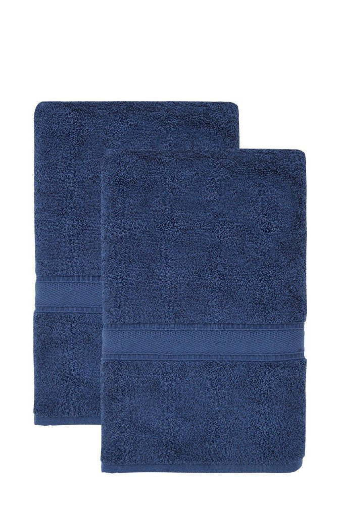 Set of Two White Turkish Cotton 40" X 60" Bath Sheets — view 11