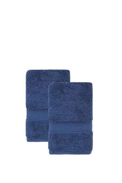 Set of Two White Turkish Cotton 16" X 30" Hand Towels HomeRoots