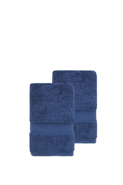 Set of Two White Turkish Cotton 16" X 30" Hand Towels HomeRoots