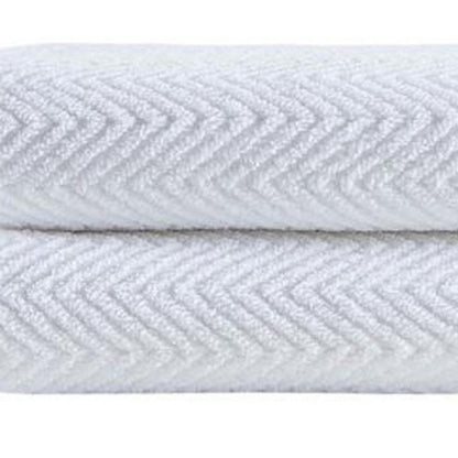 Set of Two Navy Blue Chevron Turkish Cotton 27" X 54" Bath Towels HomeRoots
