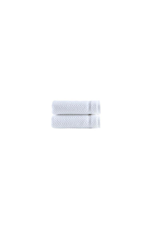 Set of Two Aqua Chevron Turkish Cotton 16" X 30" Hand Towels