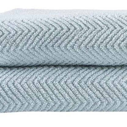 Set of Two White Chevron Turkish Cotton 40" X 70" Bath Sheets HomeRoots