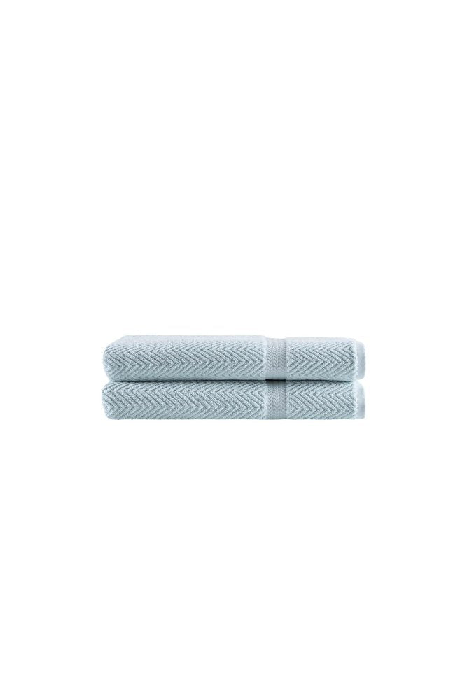 Set of Two Navy Blue Chevron Turkish Cotton 27" X 54" Bath Towels — view 8