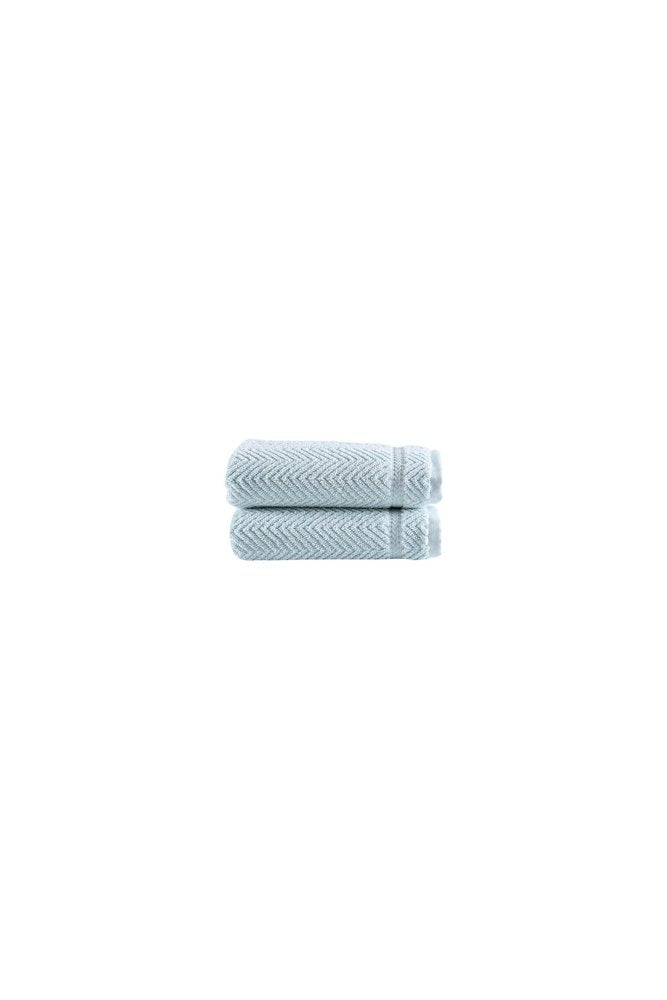 Set of Two White Chevron Turkish Cotton 16" X 30" Hand Towels HomeRoots