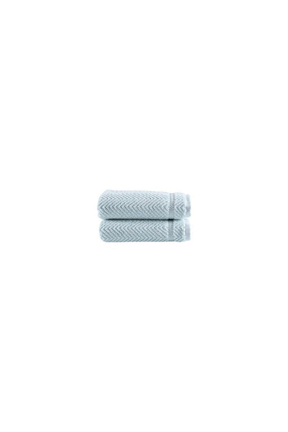 Set of Two White Chevron Turkish Cotton 16" X 30" Hand Towels HomeRoots