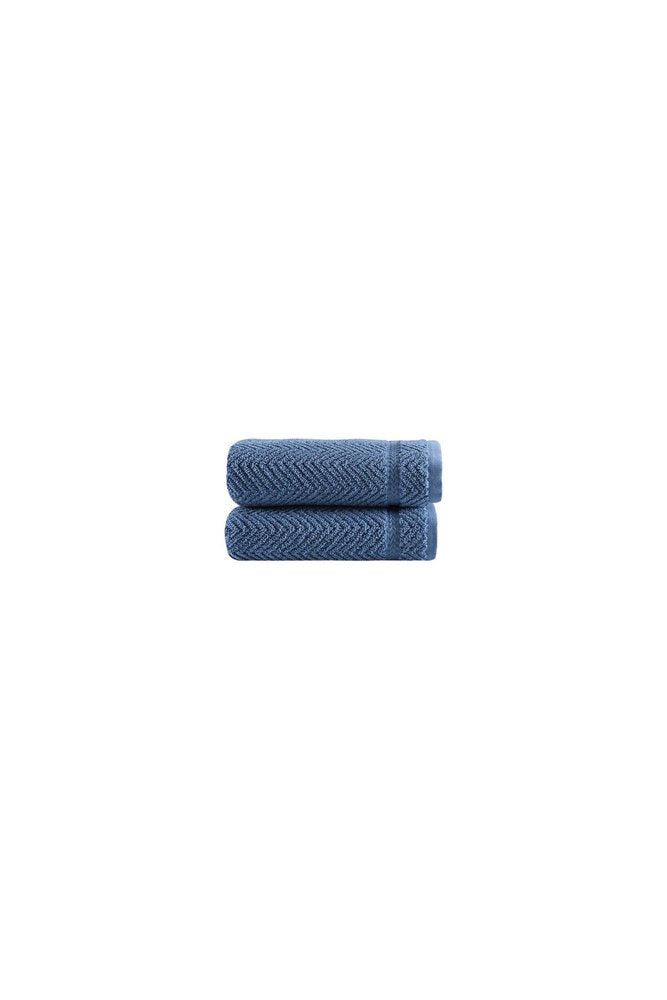 Set of Two White Chevron Turkish Cotton 16" X 30" Hand Towels — view 13