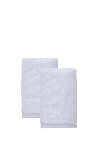 Set of Two White Turkish Cotton 16" X 30" Hand Towels HomeRoots