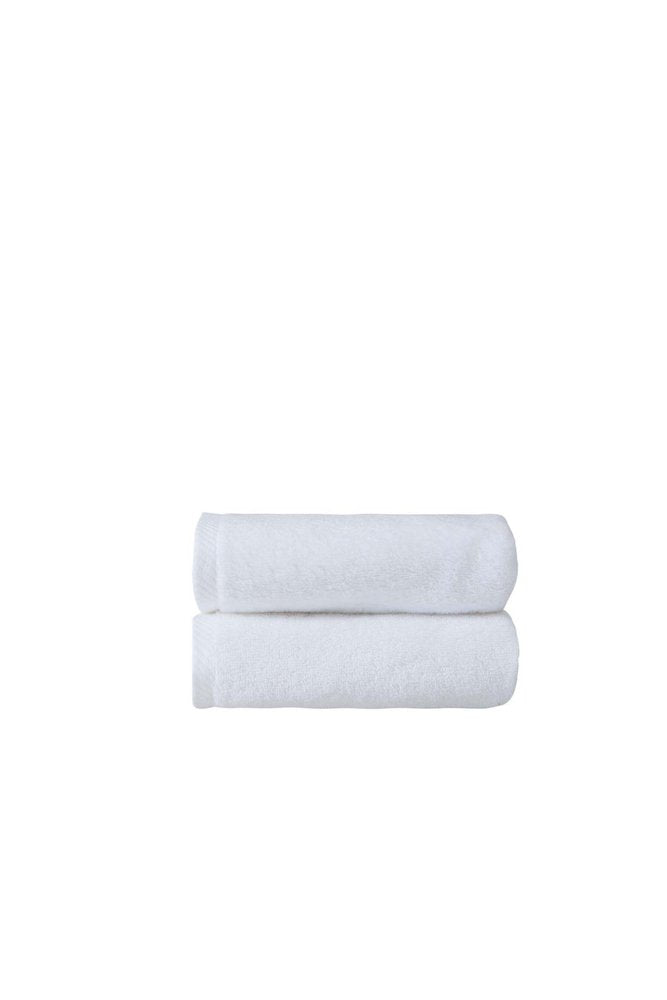 Set of Two White Turkish Cotton 16" X 30" Hand Towels HomeRoots