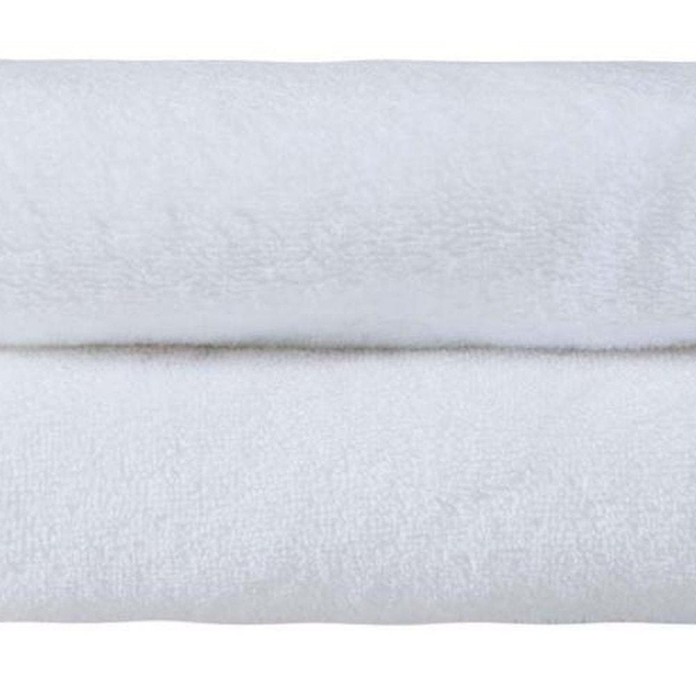 Set of Two White Turkish Cotton 16" X 30" Hand Towels HomeRoots