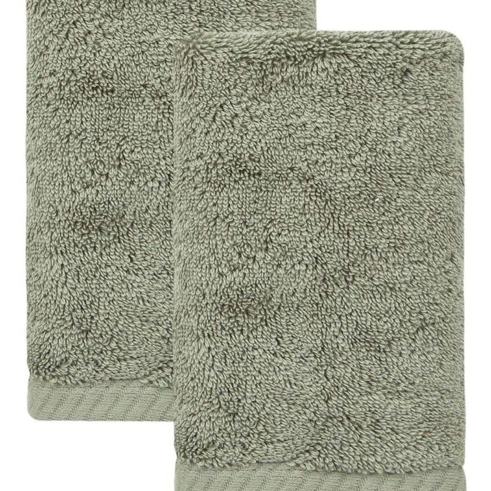 Set of Two White Turkish Cotton 16" X 30" Hand Towels HomeRoots