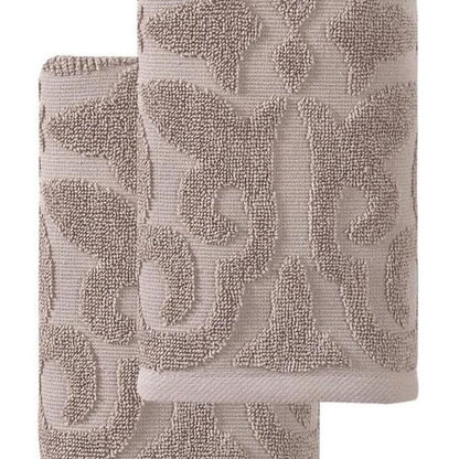 Set of Two Brown Floral Turkish Cotton 16" X 30" Hand Towels HomeRoots