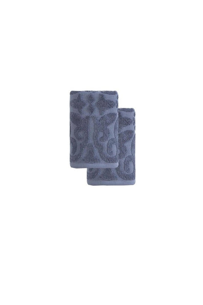 Set of Two Brown Floral Turkish Cotton 16" X 30" Hand Towels HomeRoots