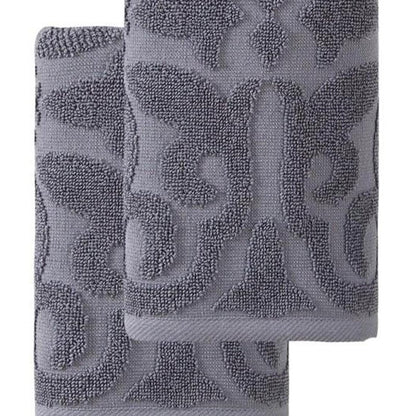 Set of Two Brown Floral Turkish Cotton 16" X 30" Hand Towels HomeRoots