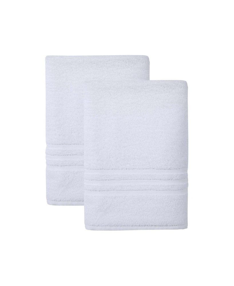 Set of Two Navy Blue Turkish Cotton 27" X 54" Bath Towels HomeRoots