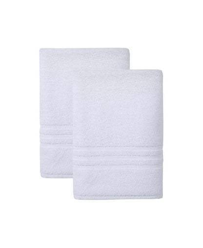 Set of Two Navy Blue Turkish Cotton 27" X 54" Bath Towels HomeRoots