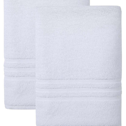 Set of Two Navy Blue Turkish Cotton 27" X 54" Bath Towels HomeRoots