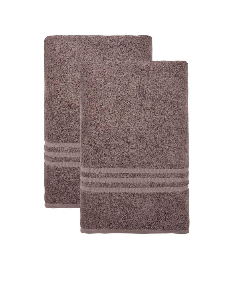 Set of Two Brown Turkish Cotton 35" X 66" Bath Sheets HomeRoots