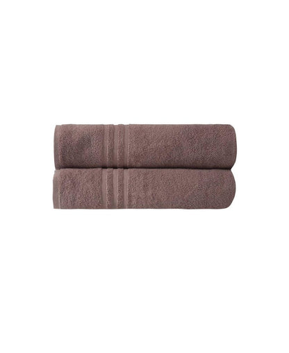 Set of Two Brown Turkish Cotton 35" X 66" Bath Sheets