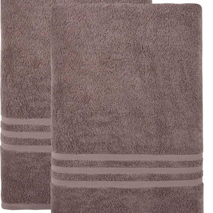 Set of Two Brown Turkish Cotton 35" X 66" Bath Sheets HomeRoots