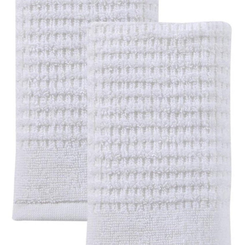 Set of Two White Polka Dots Turkish Cotton 16" X 30" Hand Towels — view 4