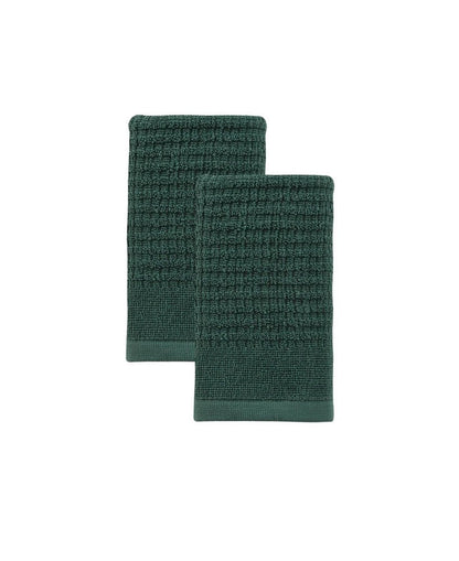 Set of Two White Polka Dots Turkish Cotton 16" X 30" Hand Towels HomeRoots