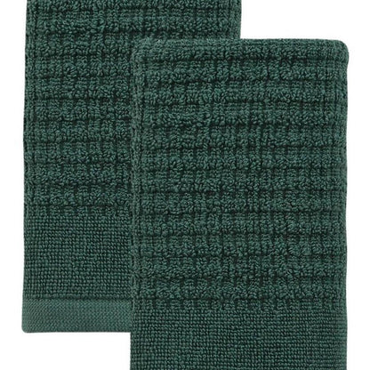 Set of Two White Polka Dots Turkish Cotton 16" X 30" Hand Towels HomeRoots