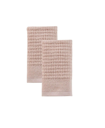 Set of Two White Polka Dots Turkish Cotton 16" X 30" Hand Towels HomeRoots