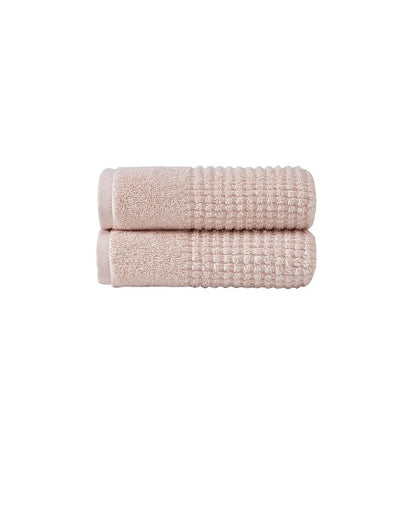 Set of Two White Polka Dots Turkish Cotton 16" X 30" Hand Towels HomeRoots