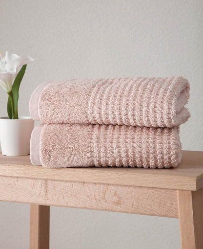 Set of Two White Polka Dots Turkish Cotton 16" X 30" Hand Towels HomeRoots