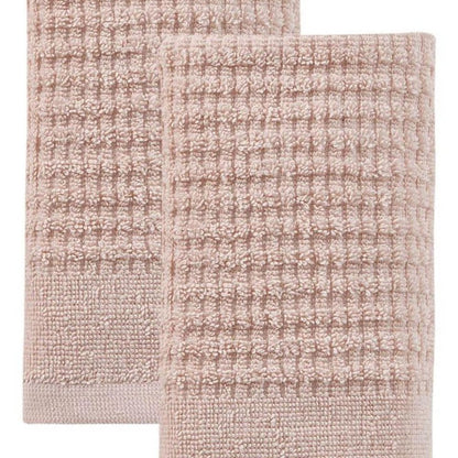Set of Two White Polka Dots Turkish Cotton 16" X 30" Hand Towels HomeRoots