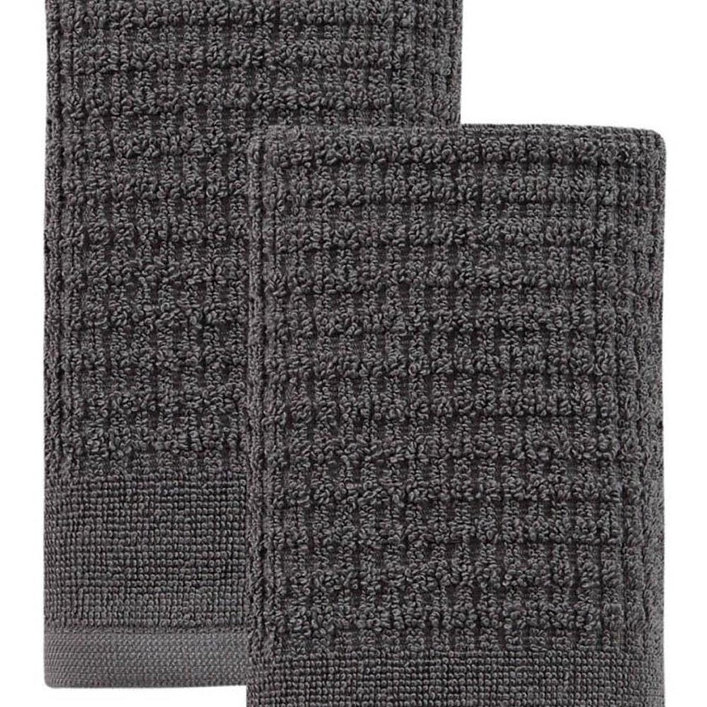 Set of Two White Polka Dots Turkish Cotton 16" X 30" Hand Towels — view 14