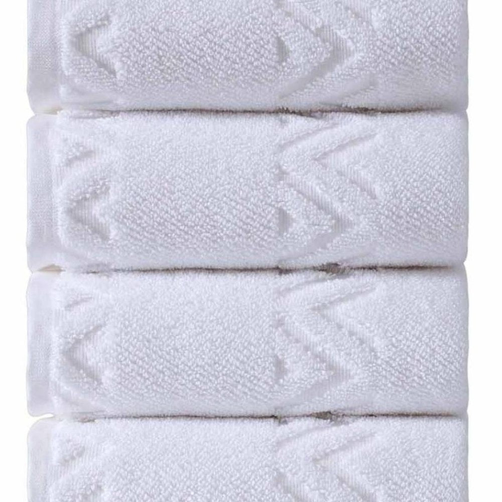 Set of Four Blue Geometric Turkish Cotton 27" X 54" Hand Towels — view 2