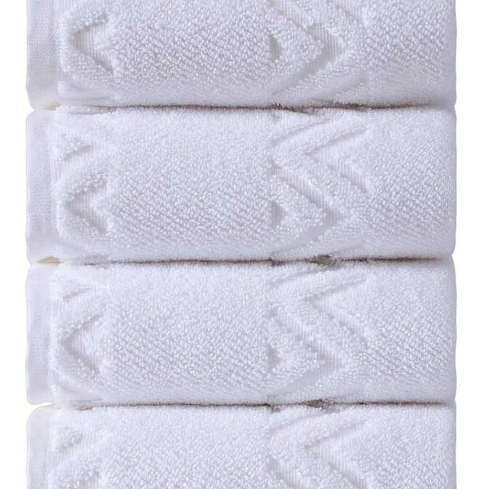 Set of Four Blue Geometric Turkish Cotton 27" X 54" Hand Towels HomeRoots