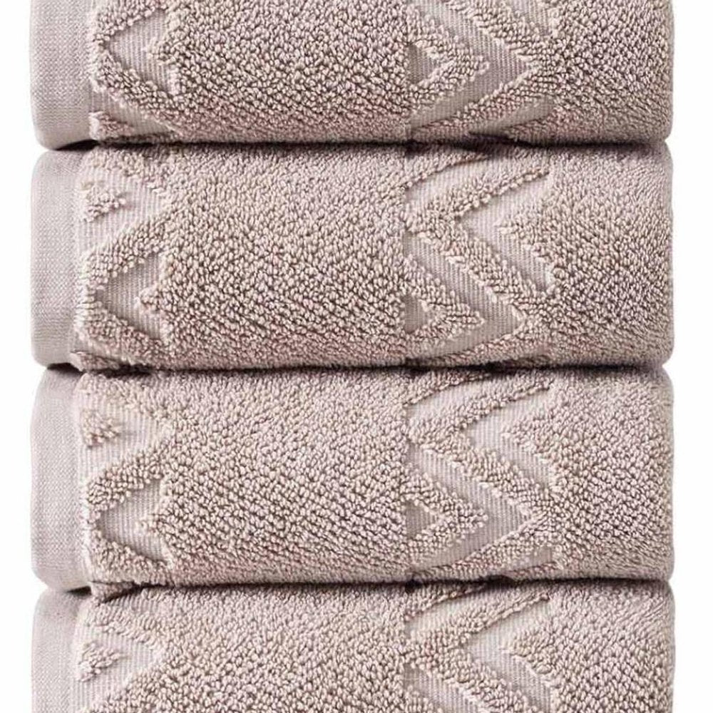 Set of Four Blue Geometric Turkish Cotton 27" X 54" Hand Towels HomeRoots