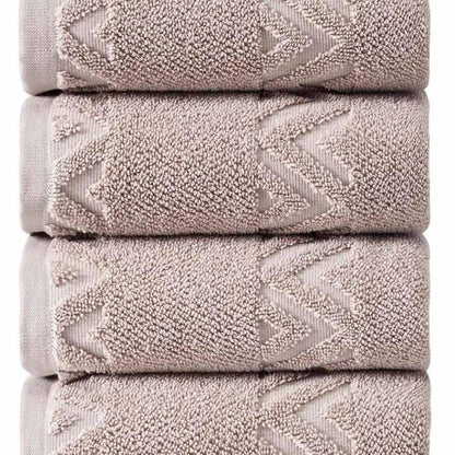 Set of Four Blue Geometric Turkish Cotton 27" X 54" Hand Towels HomeRoots