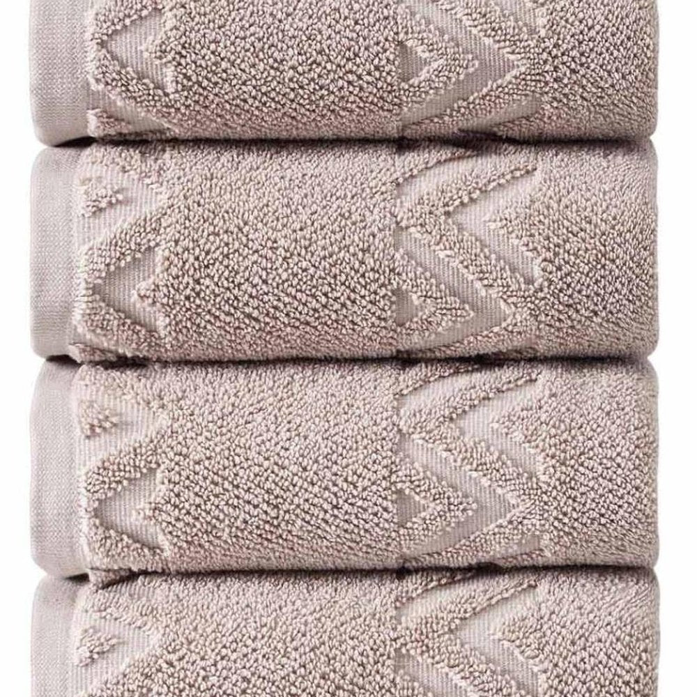 Set of Four Blue Geometric Turkish Cotton 27" X 54" Hand Towels — view 9