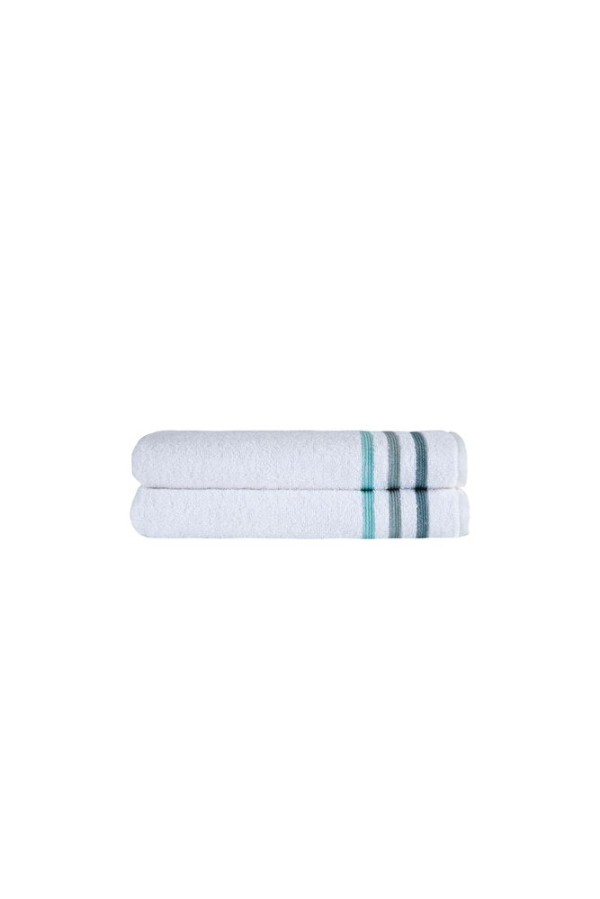 Set of Two White Turkish Cotton 27" X 54" Bath Towels HomeRoots