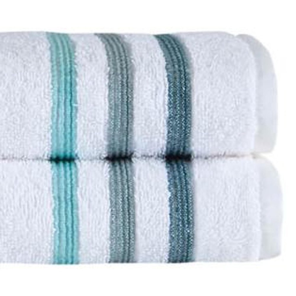 Set of Two White Turkish Cotton 27" X 54" Bath Towels HomeRoots